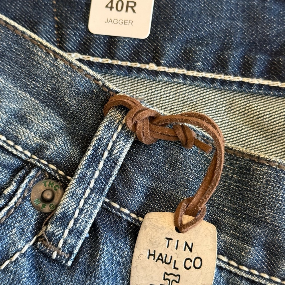 Tin Haul NWT Jagger Denim Jeans Men’s Sz 40R Straight Leg Embroidered Western - Picture 6 of 13